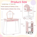 Kids hair salon play set with LED lighted mirror, swivel barber chair, and mobile trolley for imaginative role-play.