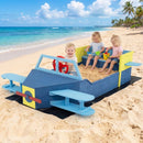 Kids Aeroplane Sandpit with Bench Seat – Blue