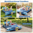 Kids Aeroplane Sandpit with Bench Seat – Blue