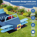 Kids Aeroplane Sandpit with Bench Seat – Blue