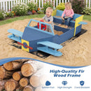 Kids Aeroplane Sandpit with Bench Seat – Blue