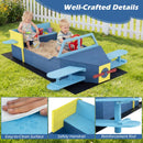 Kids Aeroplane Sandpit with Bench Seat – Blue