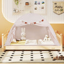 Large Kids Canopy Play Tent with Two Windows – Beige