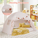 Large Kids Canopy Play Tent with Two Windows – Beige