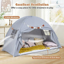 Large Kids Canopy Play Tent with Two Windows – Grey