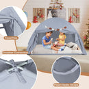 Large Kids Canopy Play Tent with Two Windows – Grey