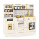 Beige Play Kitchen with Lights, Dispenser and Dishwasher – Beige