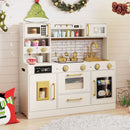 Beige Play Kitchen with Lights, Dispenser and Dishwasher – Beige