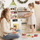 Beige Play Kitchen with Lights, Dispenser and Dishwasher – Beige