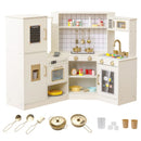 Corner Play Kitchen with Circulating Tap and Ice Dispenser – Beige
