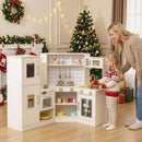 Corner Play Kitchen with Circulating Tap and Ice Dispenser – Beige
