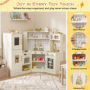Corner Play Kitchen with Circulating Tap and Ice Dispenser – Beige