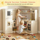 Corner Play Kitchen with Circulating Tap and Ice Dispenser – Beige
