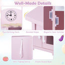 Wooden Play Kitchen with Light and Sound Range Hood – Pink