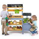 Outdoor Mud Kitchen with Side Planter and Chalkboard – Yellow