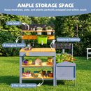 Outdoor Mud Kitchen with Side Planter and Chalkboard – Yellow