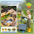 Outdoor Mud Kitchen with Side Planter and Chalkboard – Yellow