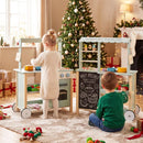 Wheeled Wooden Play Kitchen and Bakery Shop – Green