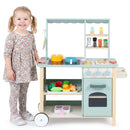 Wheeled Wooden Play Kitchen and Bakery Shop – Green