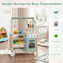 Wheeled Wooden Play Kitchen and Bakery Shop – Green