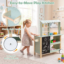 Wheeled Wooden Play Kitchen and Bakery Shop – Green