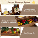 Wooden Market Stand with Planter Box and 25 Accessories – Brown