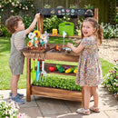Outdoor Wooden Mud Kitchen with Garden Play Accessories – Brown