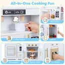 Wooden Play Kitchen with Light-Up Stove and Fridge – White