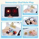 Wooden Play Kitchen with Light-Up Stove and Fridge – White