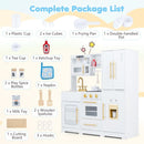Wooden Play Kitchen with Light-Up Stove and Fridge – White