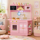 Pink Wooden Play Kitchen with Light and Sound Hood – Pink