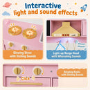 Pink Wooden Play Kitchen with Light and Sound Hood – Pink