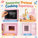 Pink Wooden Play Kitchen with Light and Sound Hood – Pink