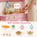 Pink Wooden Play Kitchen with Light and Sound Hood – Pink