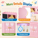 Pink Wooden Play Kitchen with Light and Sound Hood – Pink