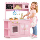 Pink Wooden Play Kitchen with Light and Sound Hood – Pink