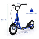 Youth Scooter with 32cm Air-Filled Wheels and Dual Handbrakes – Blue
