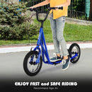 Youth Scooter with 32cm Air-Filled Wheels and Dual Handbrakes – Blue