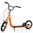 Youth Scooter with 32cm Air-Filled Wheels and Dual Handbrakes – Orange