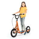 Youth Scooter with 32cm Air-Filled Wheels and Dual Handbrakes – Orange