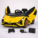 Baby Direct Electric Toy Car with Remote Control & LED Lights for Kids in Yellow