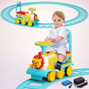 Baby Direct 6V Electric Kids Ride On Train Toy with Track & 6 Wheels in Blue