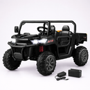 Baby Direct 12V 2-Seater Kids Ride On Dump Truck with Shovel and Remote Control in Black