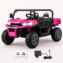 Baby Direct 12V 2-Seater Kids Ride On Dump Truck with Shovel and Remote Control in Pink