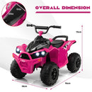 Pink 12V kids ride-on ATV dimensions