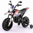 Baby Direct Licensed Aprilia Kids Ride On Motorcycle with 2 Training Wheels in White