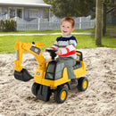 Toddler Ride-On Excavator with Rotating Digger Arm – Yellow