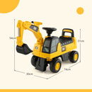 Toddler Ride-On Excavator with Rotating Digger Arm – Yellow