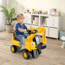 Toddler Ride-On Excavator with Rotating Digger Arm – Yellow