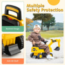 Toddler Ride-On Excavator with Rotating Digger Arm – Yellow